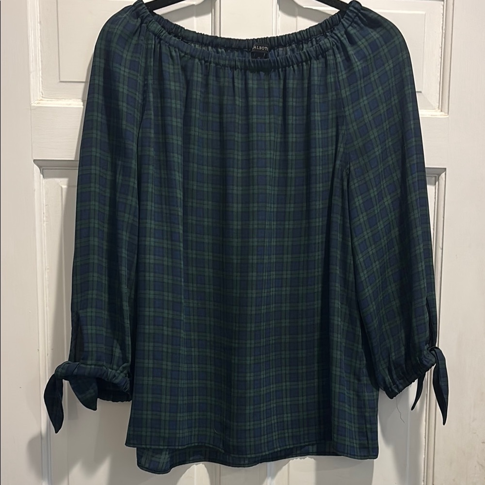 Talbots Women's Green Plaid Top